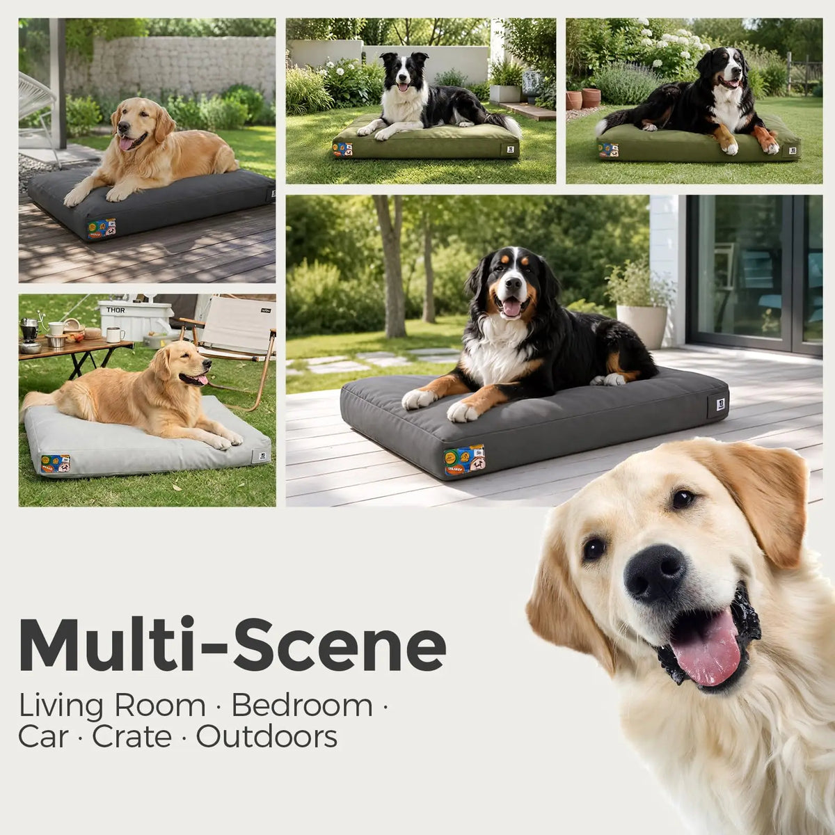 Waterproof Canvas Dog Bed For Indoor Outdoor Pet Comfort