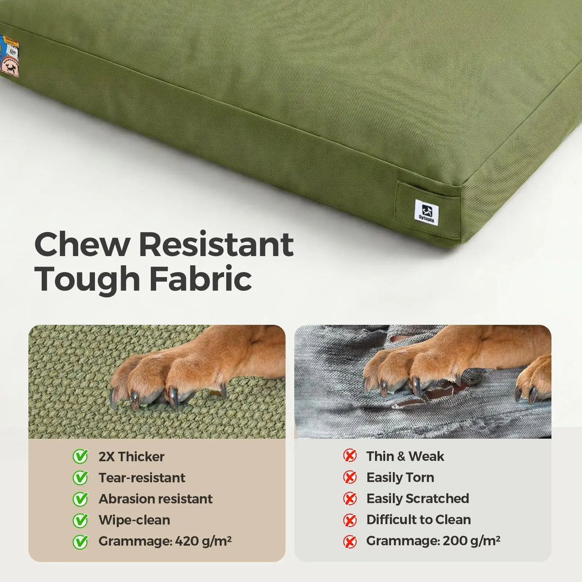 Waterproof Canvas Dog Bed For Indoor Outdoor Pet Comfort