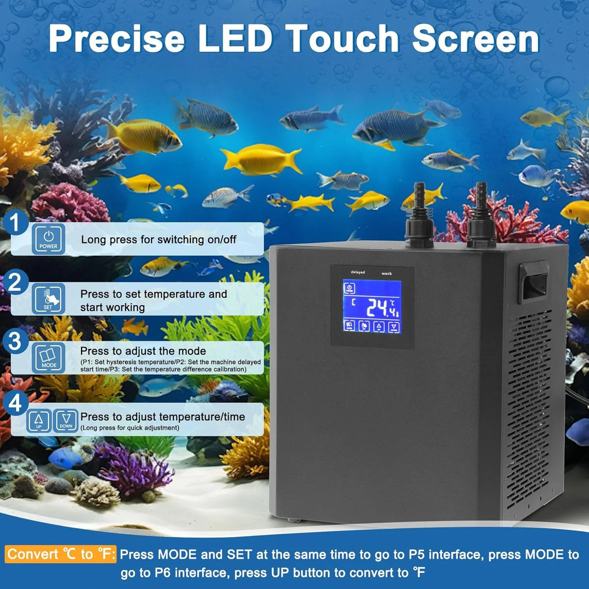 Shicuo Aquarium Water Chiller With Remote Control And Pump
