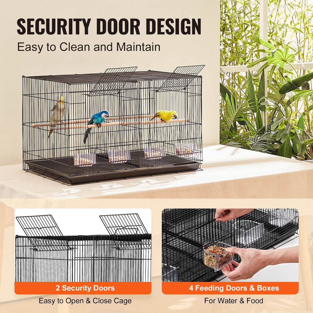 SucceBuy Stackable Bird Cage With Secure Door And Perches