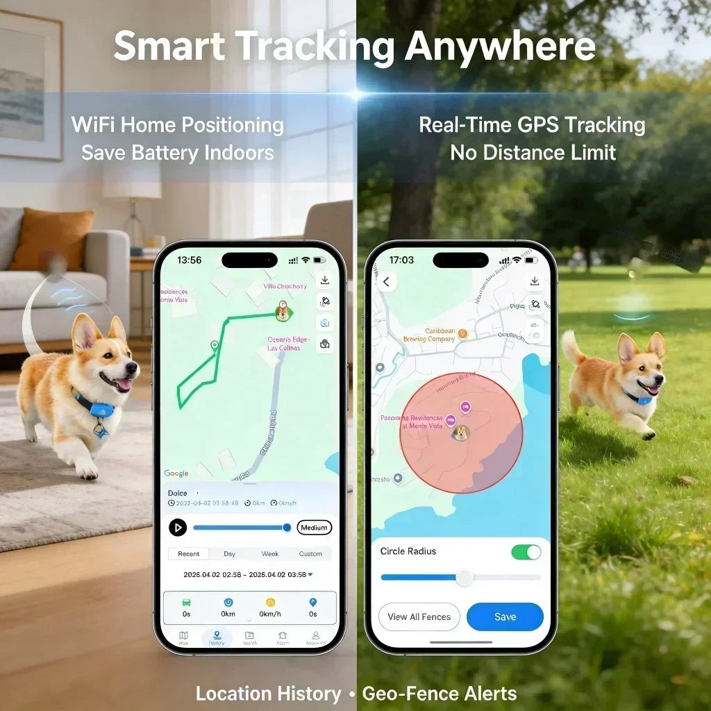 WANWAYTECH 4G GPS Pet Tracker Real Time Location IP67 Waterproof