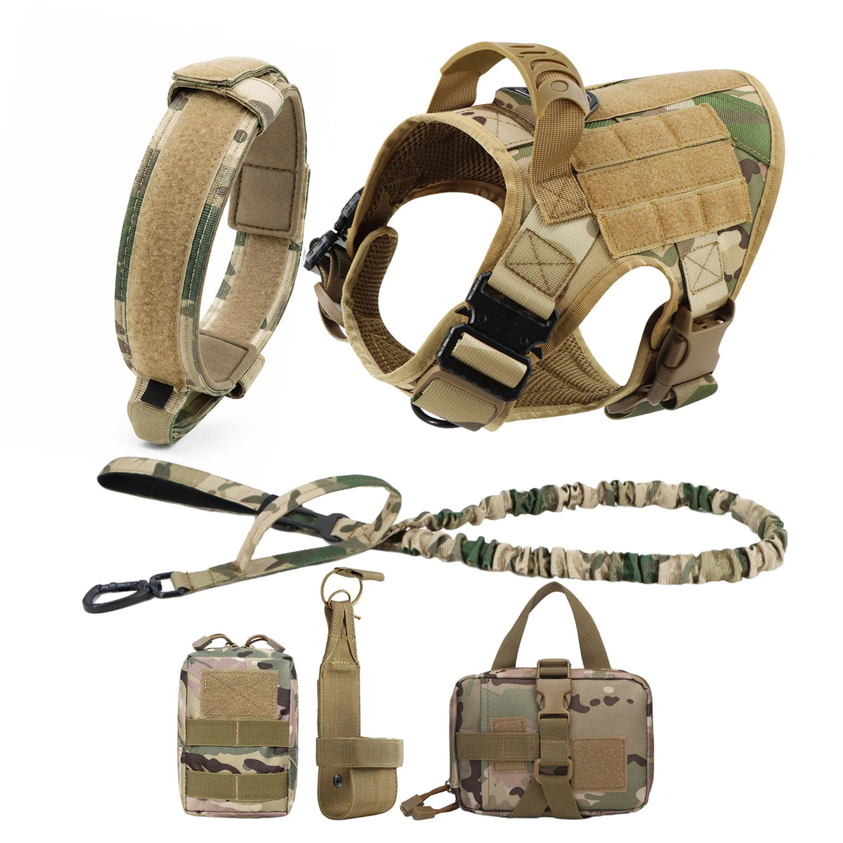 PETRAVEL Padded Nylon Dog Harness With Adjustable Leash Set