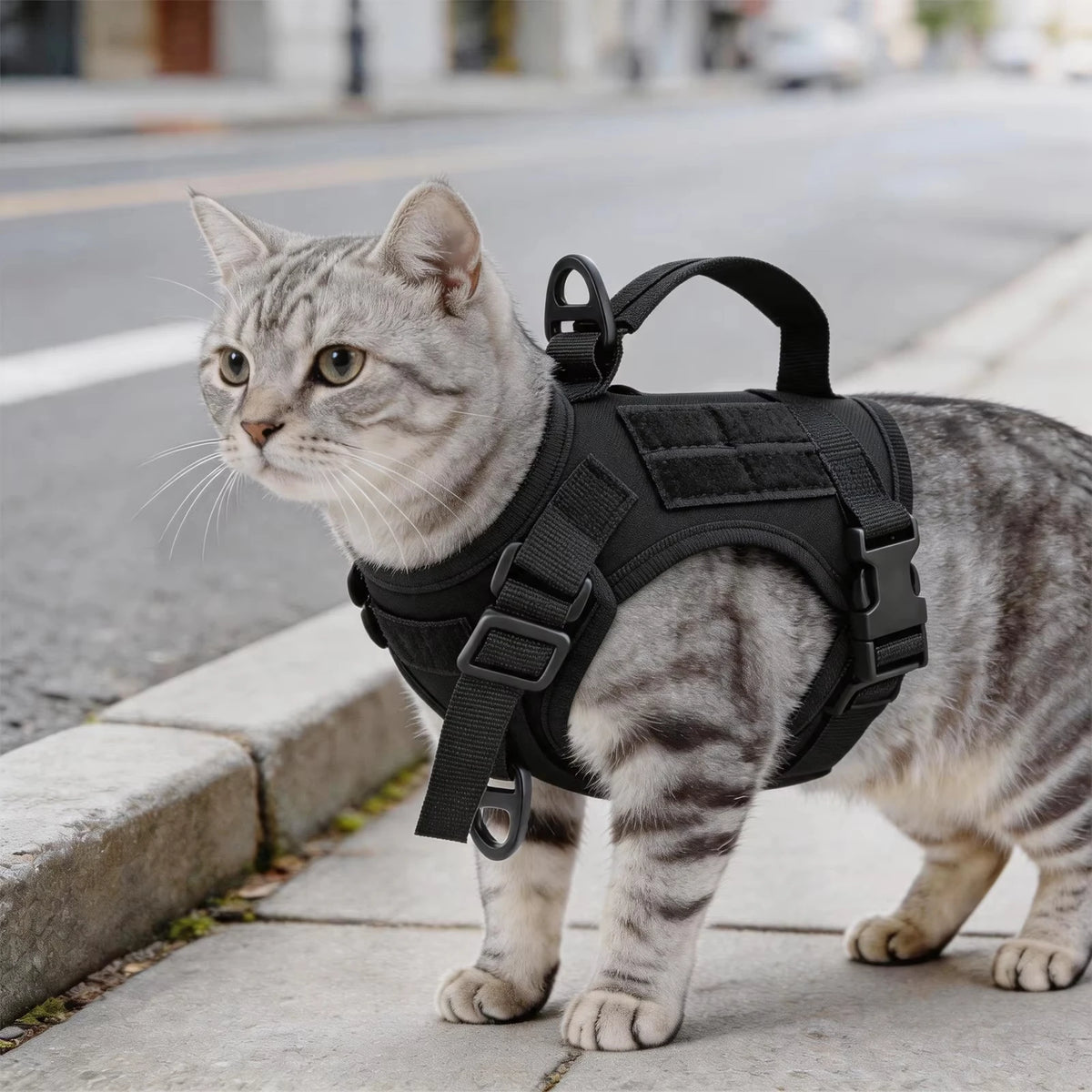 Petavel Tactical Adjustable Escape Proof Cat Harness With Leash Set