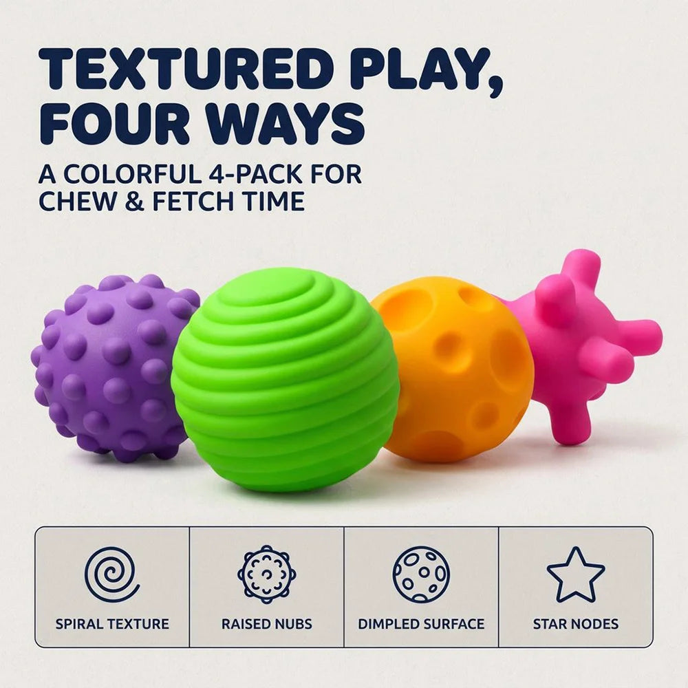 Textured Silicone Pet Chew Toy Balls For Cats And Dogs
