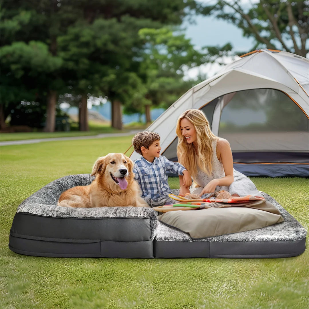 BINGOPAW Foldable Orthopedic Giant Dog Bed With Plush Cover