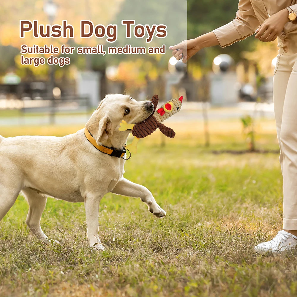 Plush Squeaky Dog Toys Assortment Value Bundle For Pets