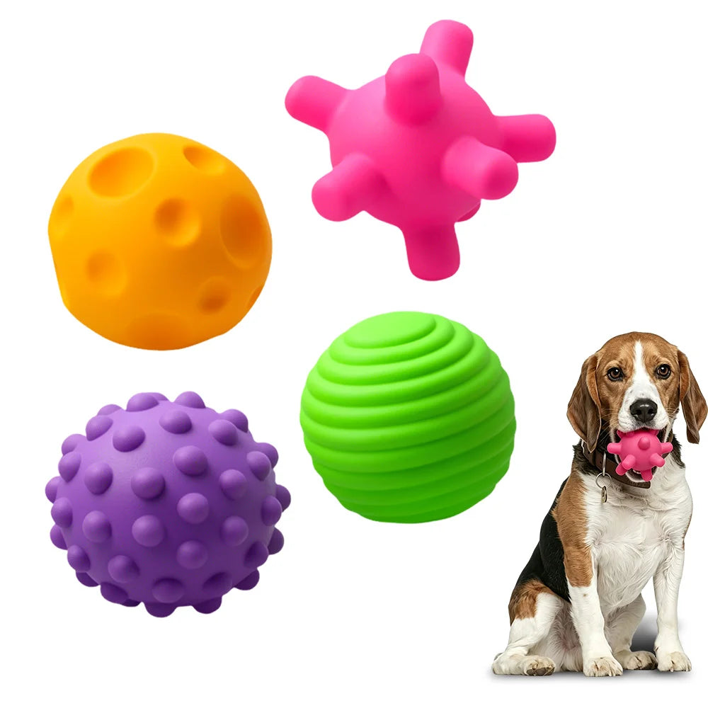 Textured Silicone Pet Chew Toy Balls For Cats And Dogs