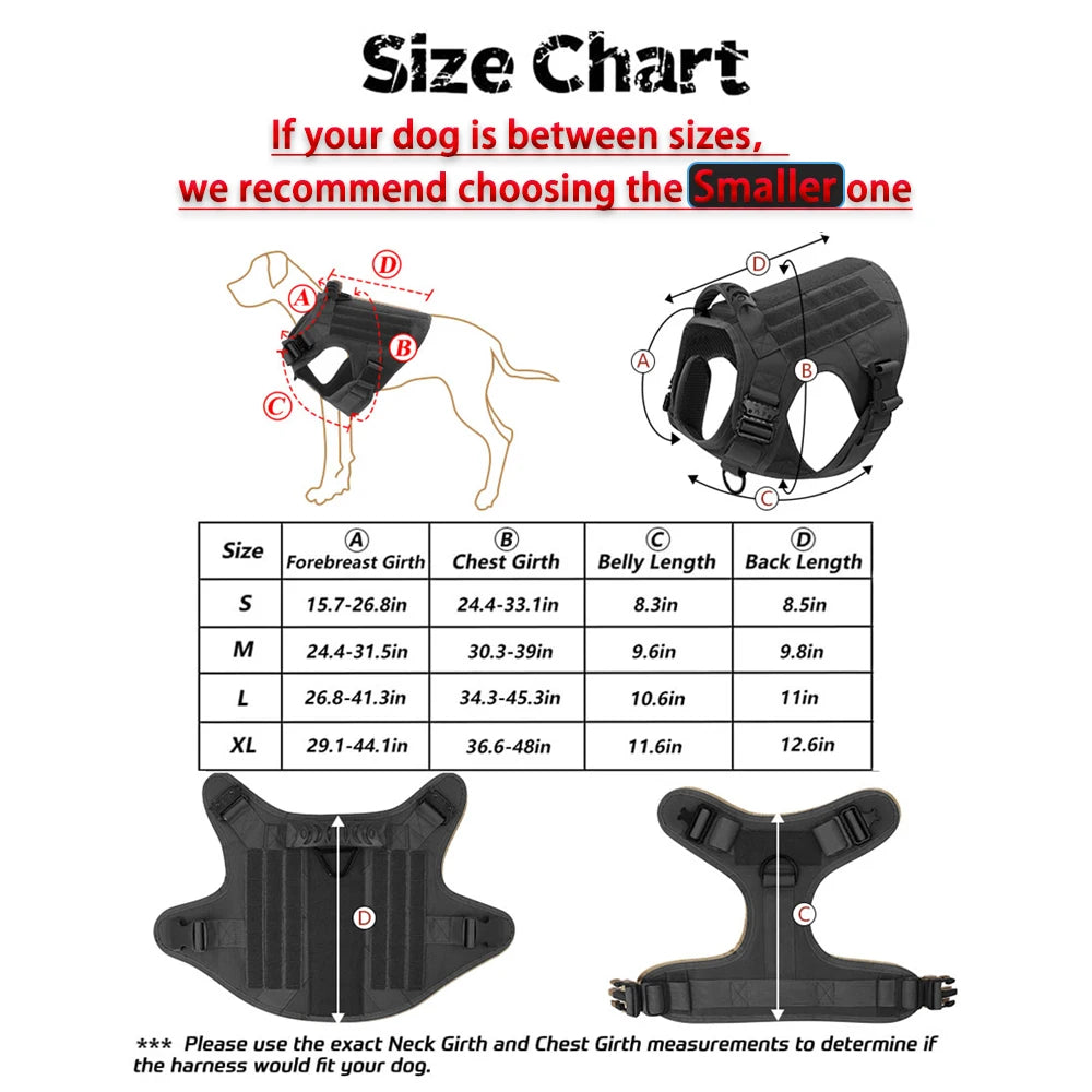 PETRAVEL Tactical Dog Harness Featuring Padded Quick Release Construction