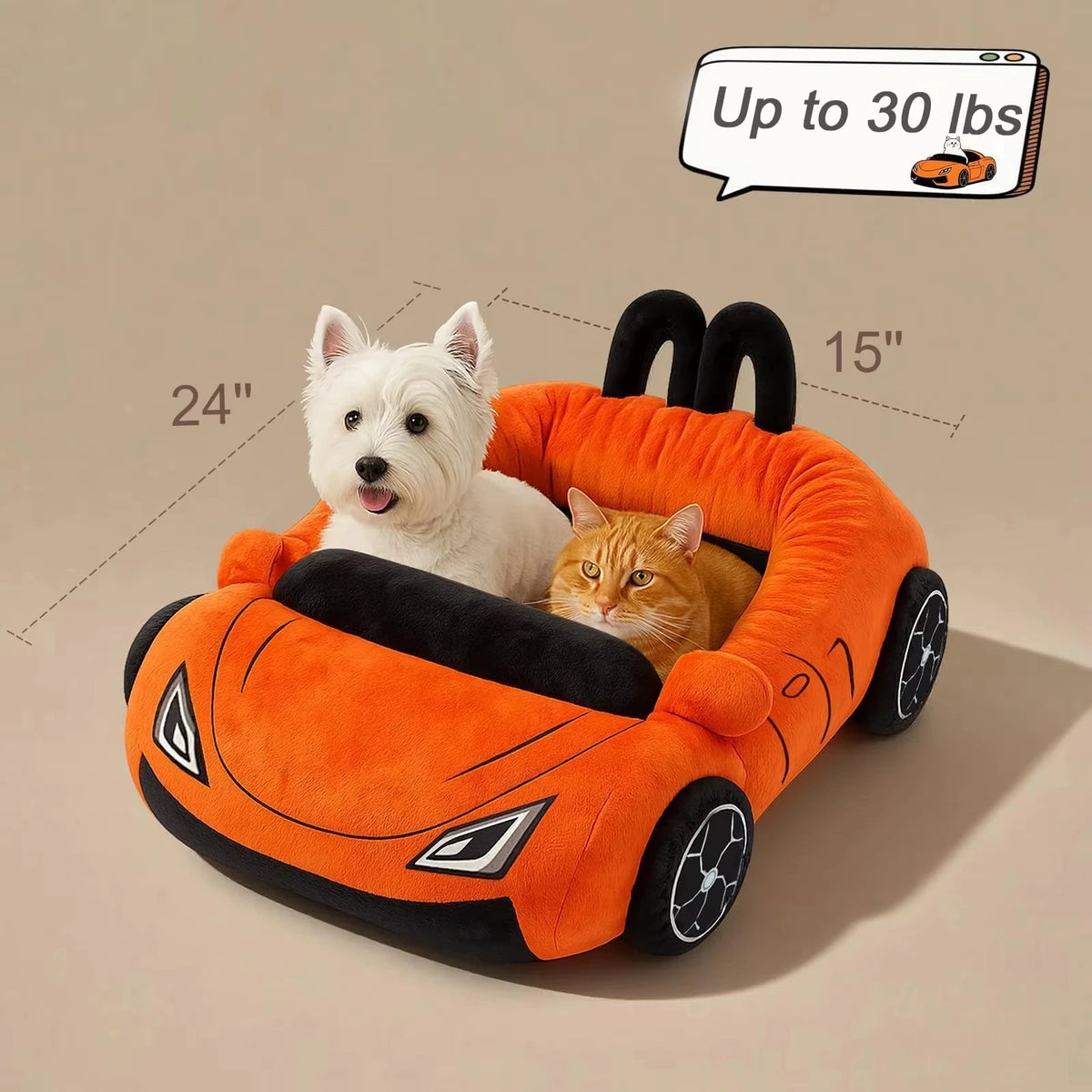 CWV Soft Supercar Style Cat Bed With Plush Coral Fleece