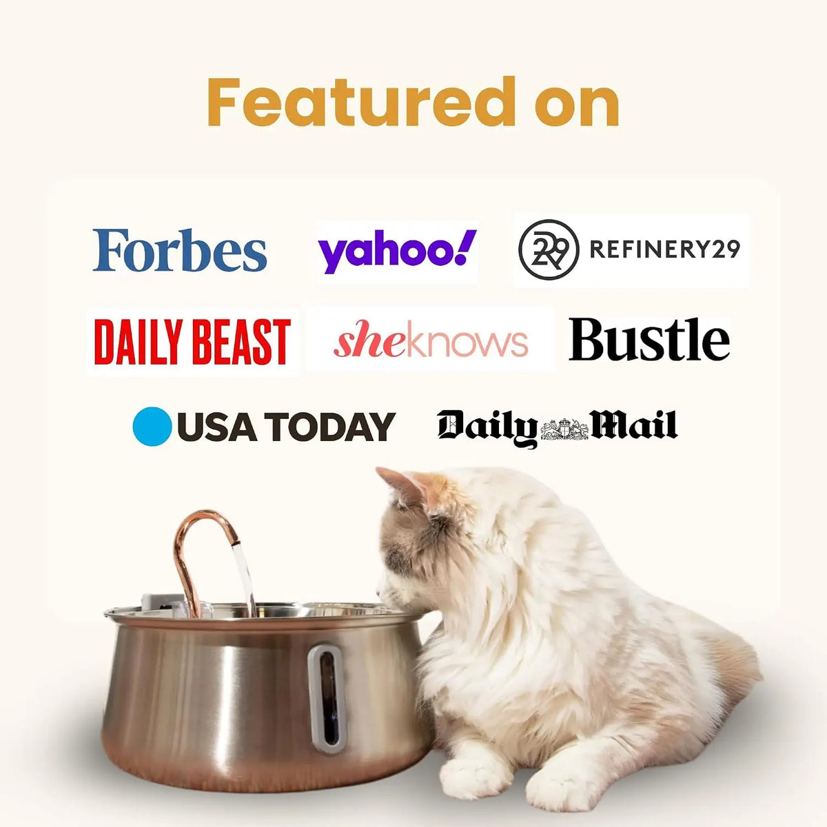 KittySpout Wireless Stainless Steel Cat Pet Drinking Water Fountain