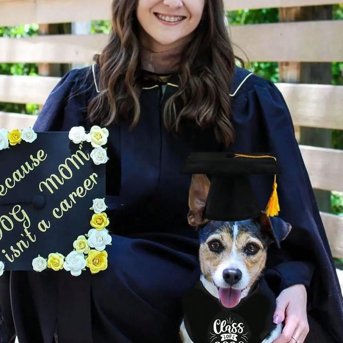 Adjustable Pet Graduation Hat Set With Fringe For Pets