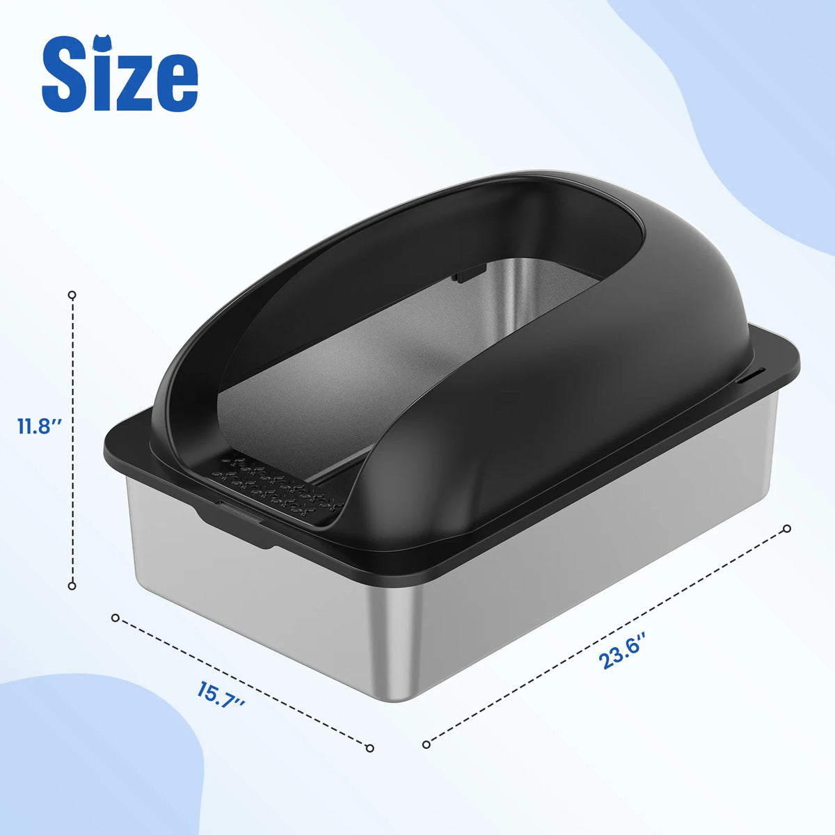 Stainless Steel Cat Litter Box With Lid For Quick Easy Cleaning