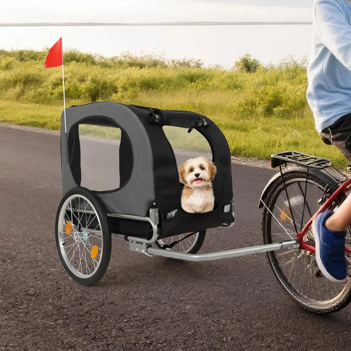 HiMiss Dog Bike Trailer And Jogging Stroller With Waterproof Frame
