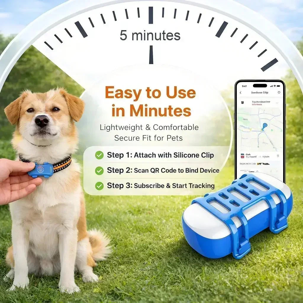 WANWAYTECH 4G GPS Pet Tracker Real Time Location IP67 Waterproof