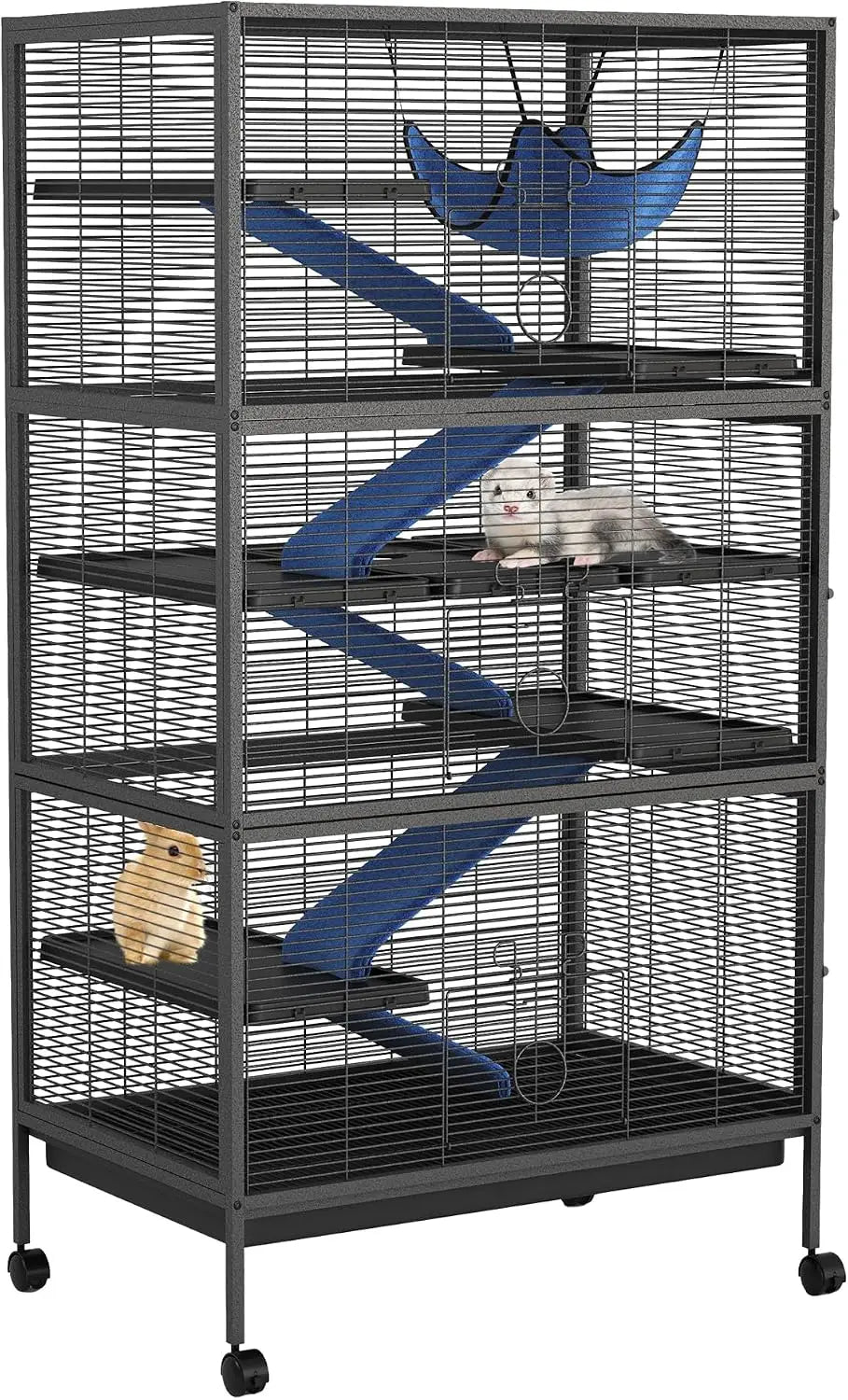 Twister Multi Level Small Animal Cage With Hammock And Shelves