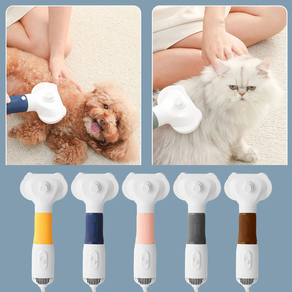 3 In 1 Pet Hair Dryer With Slicker Brush Attachment