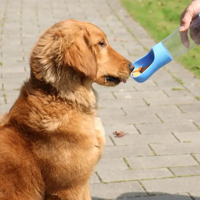 Portable Pet Water Bottle With Food Container For Dogs
