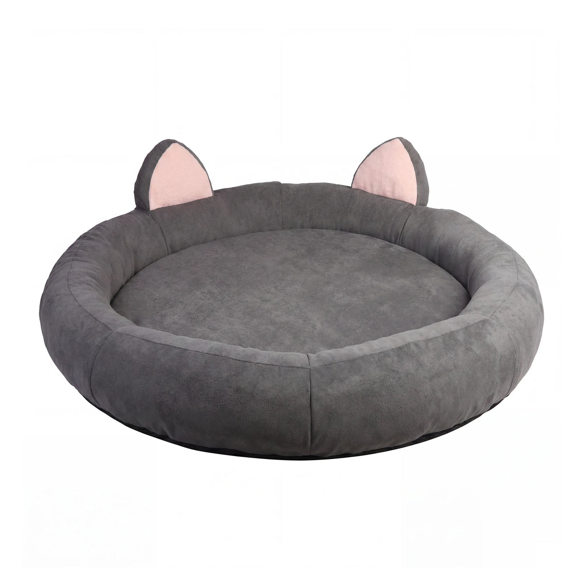 Orthopedic Memory Foam Round Dog Bed With Supportive Bolster Cushions