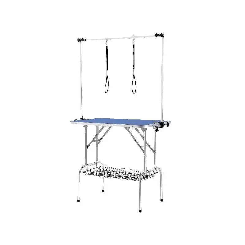 SucceBuy Foldable Stainless Steel Pet Grooming Table With Clamp