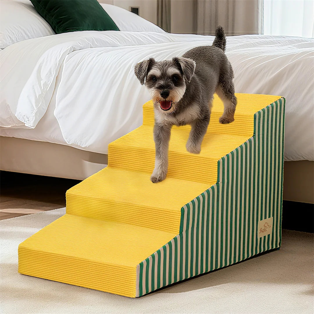 Premium High Density Foam Dog Stairs With Washable Cover