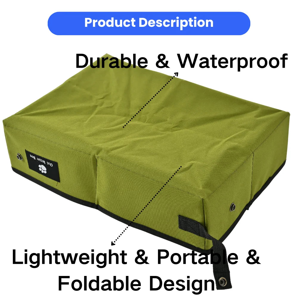 Foldable Waterproof Portable Cat Litter Box Travel Litter Tray.