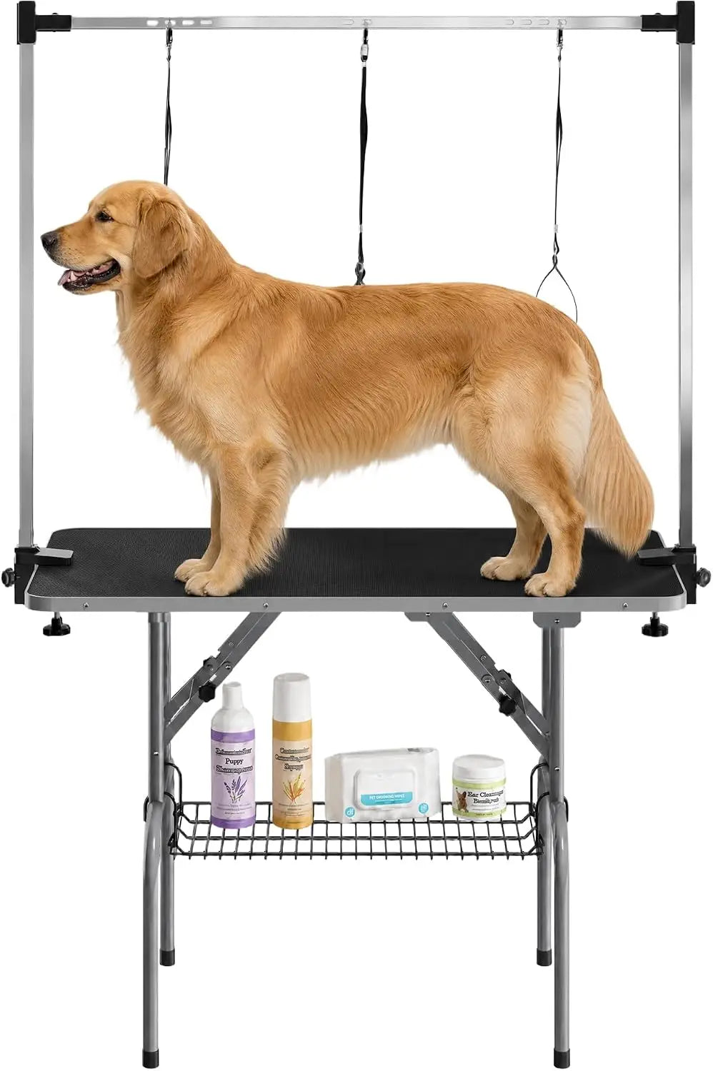Garvee Stainless Steel Foldable Dog Grooming Table With Safety Loops