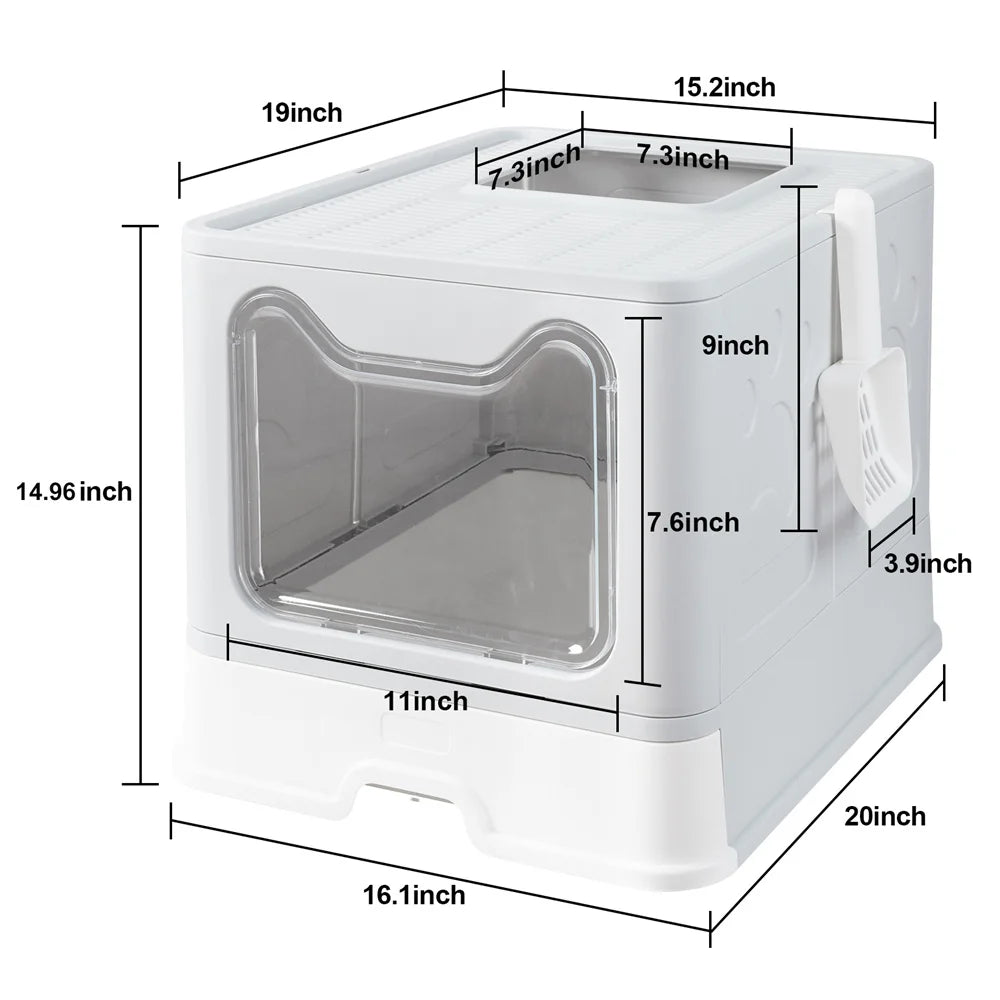 Premium Semi Closed Plastic Cat Litter Box With Scoop