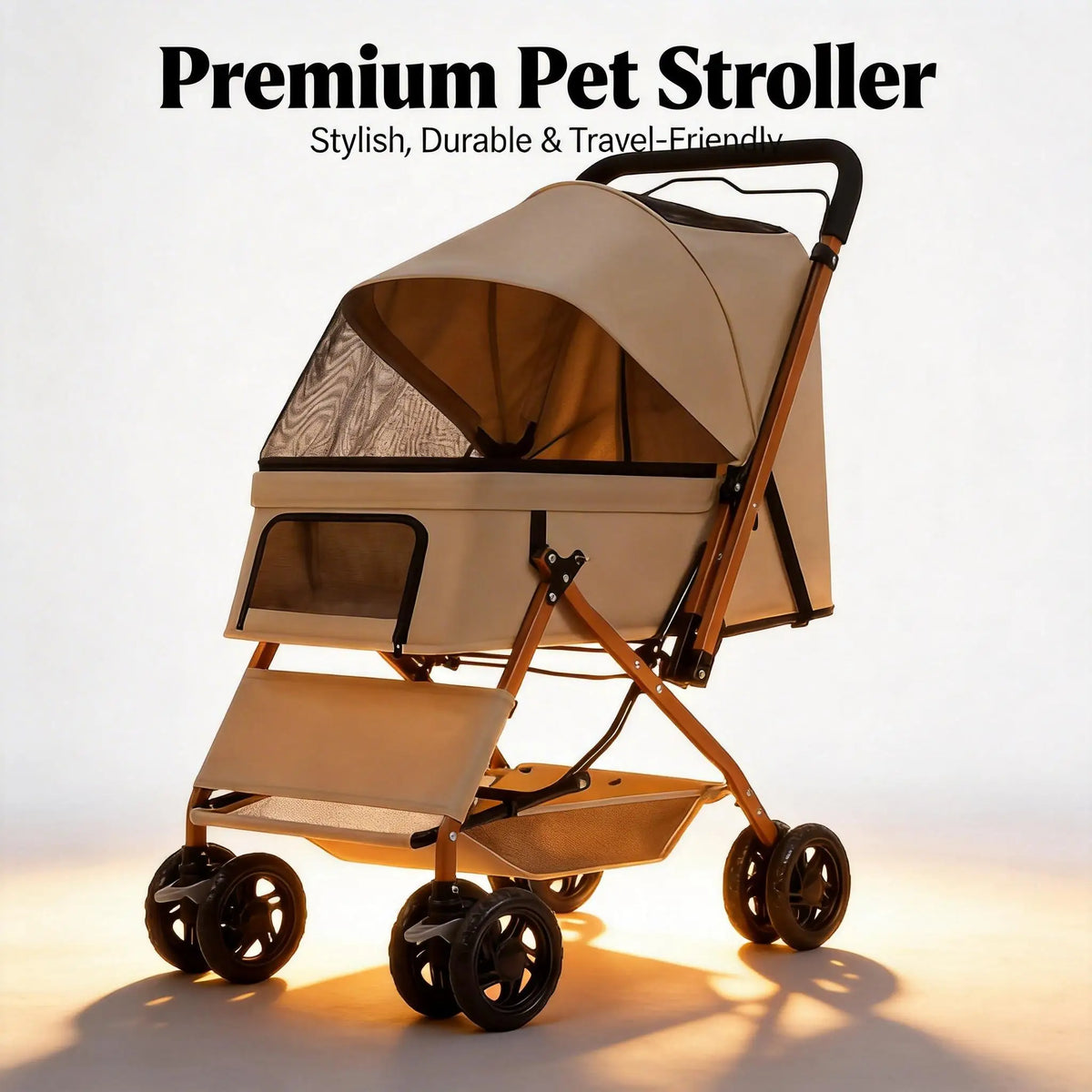 Premium Four Wheel Pet Stroller For Dogs Cats Portable Travel