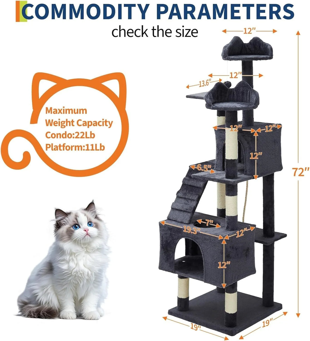 Premium Multi Cat Tower Featuring Sisal Scratching Posts And Condos
