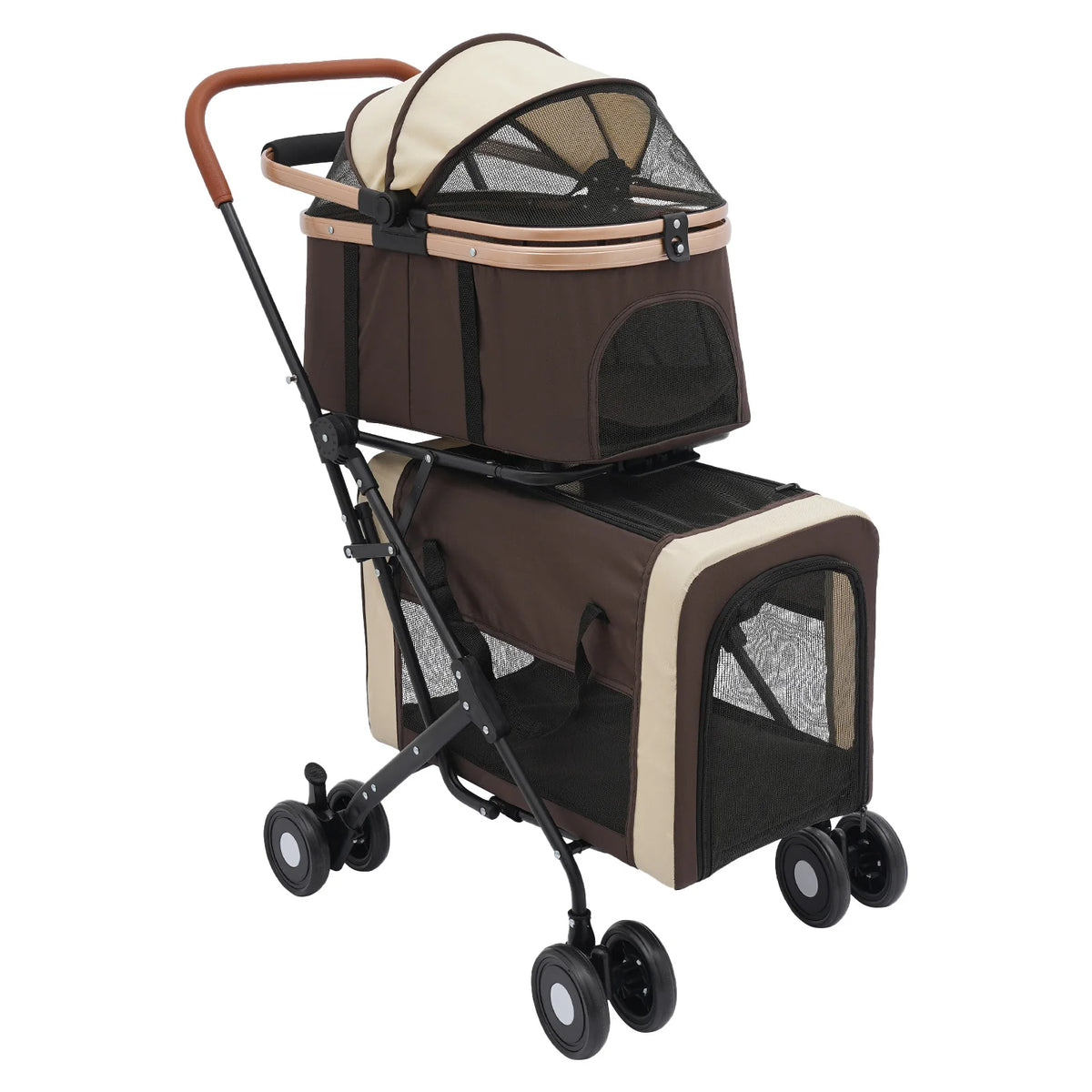 Bymaocar Foldable Dog And Cat Stroller For Travel And Shopping