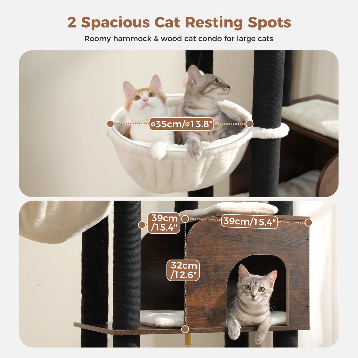 PAWZ Road Cat Tower With Bed And Cotton Rope Posts