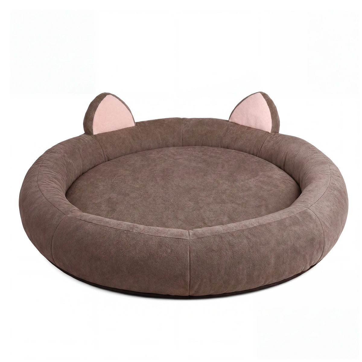 Orthopedic Memory Foam Round Dog Bed With Supportive Bolster Cushions
