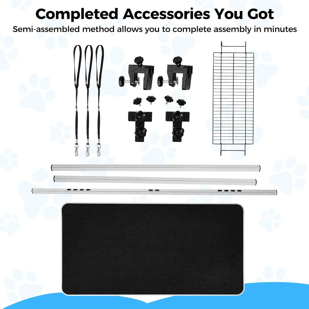 Garvee Stainless Steel Foldable Dog Grooming Table With Safety Loops