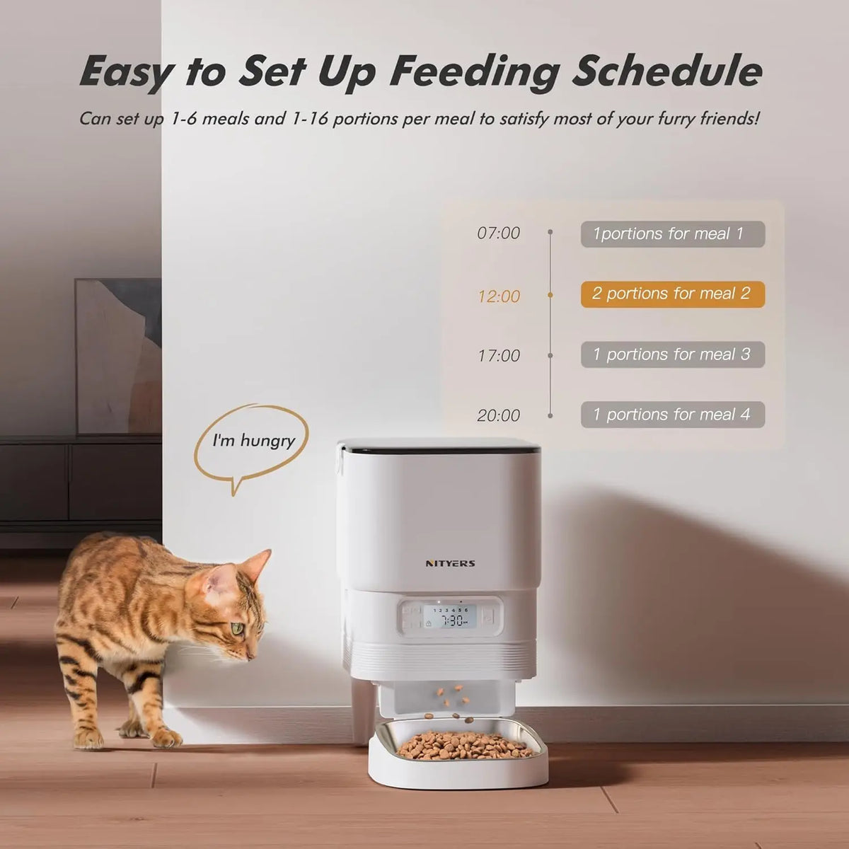 Nityers Automatic Pet Feeder With Stainless Steel And Voice Recorder
