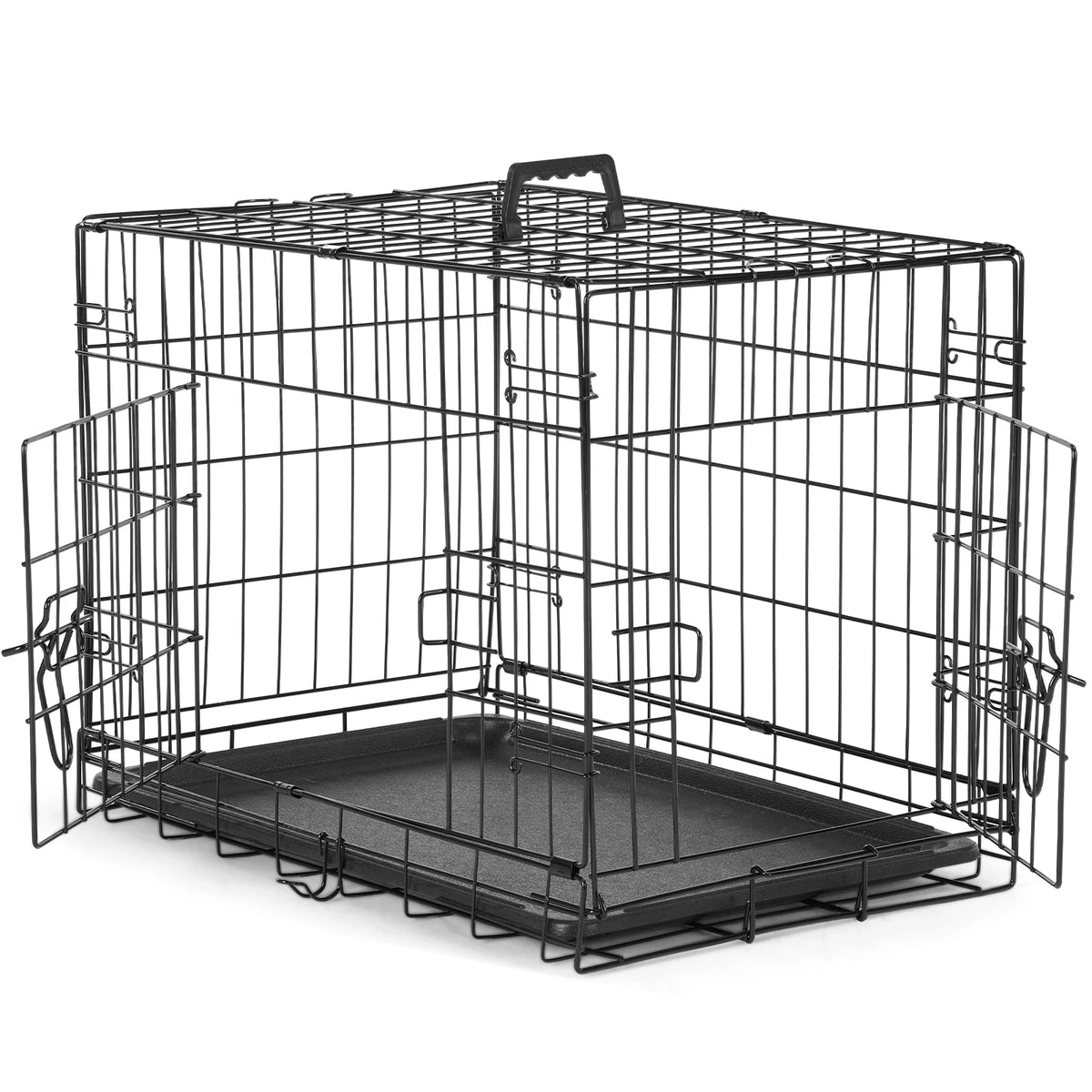Jhk Folding Metal Wire Dog Crate With Leak Proof Tray