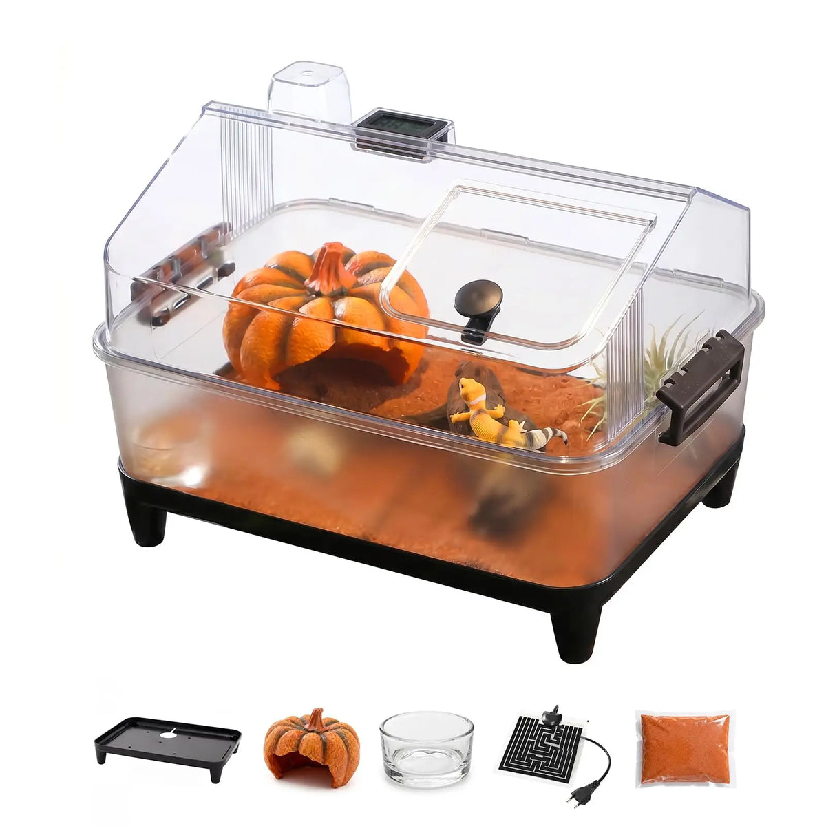 HiMISS Acrylic Reptile Terrarium Kit With Heating Pad