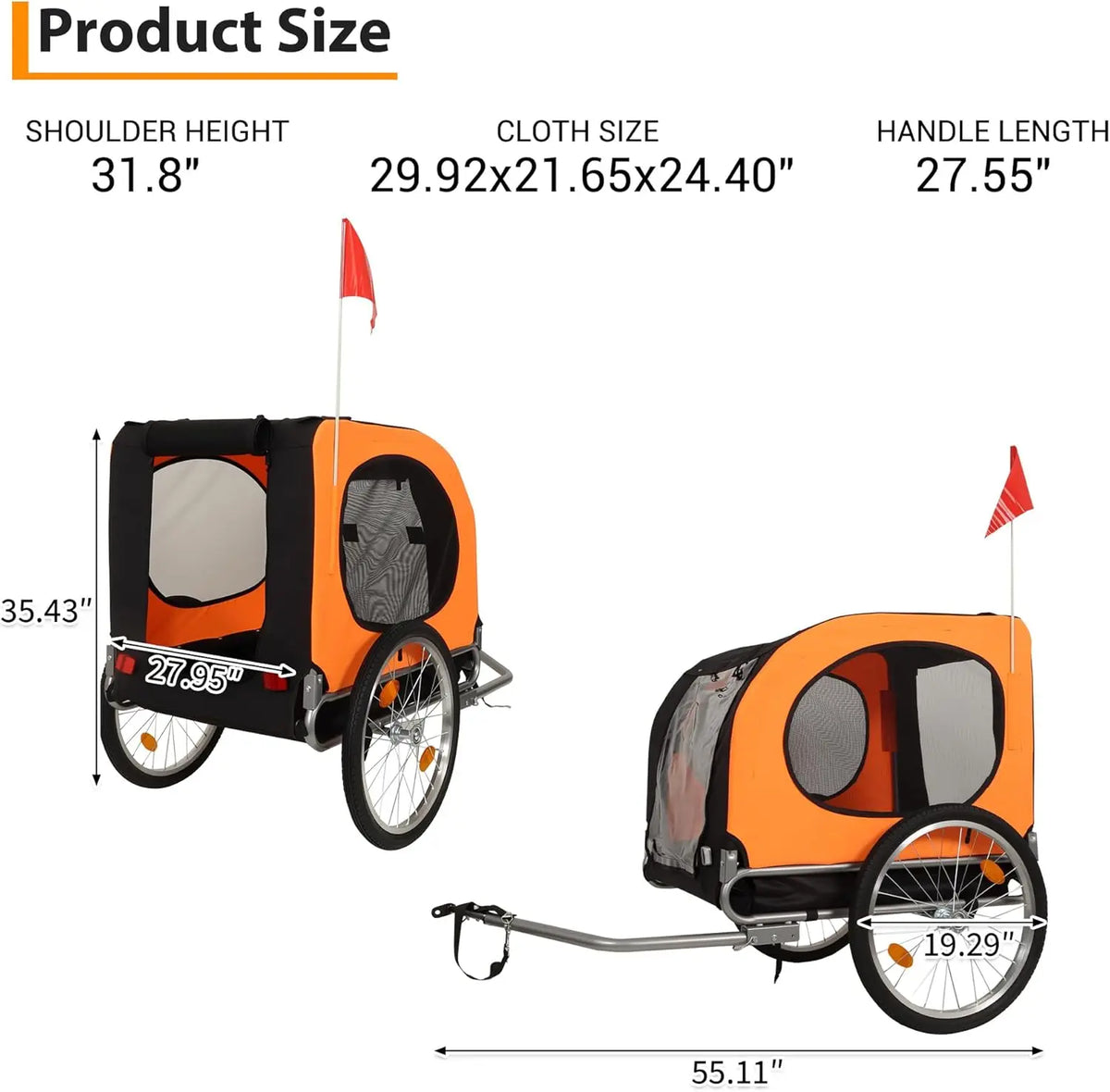 Twister Ck Premium Foldable Dog Bike Trailer With Sturdy Frame
