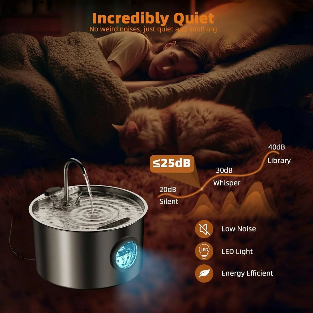 Opeth Stainless Steel Automatic Pet Water Fountain Dispenser