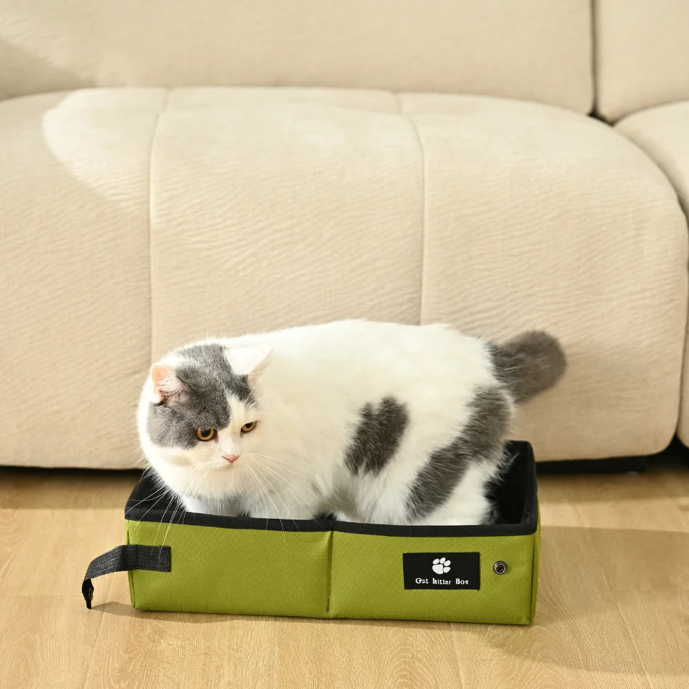Foldable Waterproof Portable Cat Litter Box Travel Litter Tray.