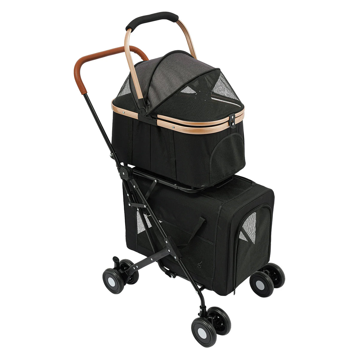 Bymaocar Foldable Dog And Cat Stroller For Travel And Shopping