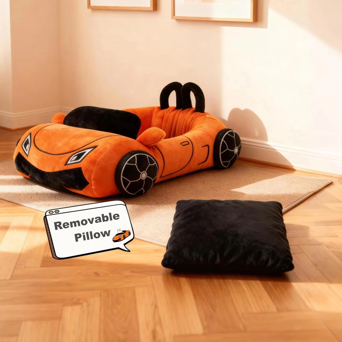 CWV Soft Supercar Style Cat Bed With Plush Coral Fleece