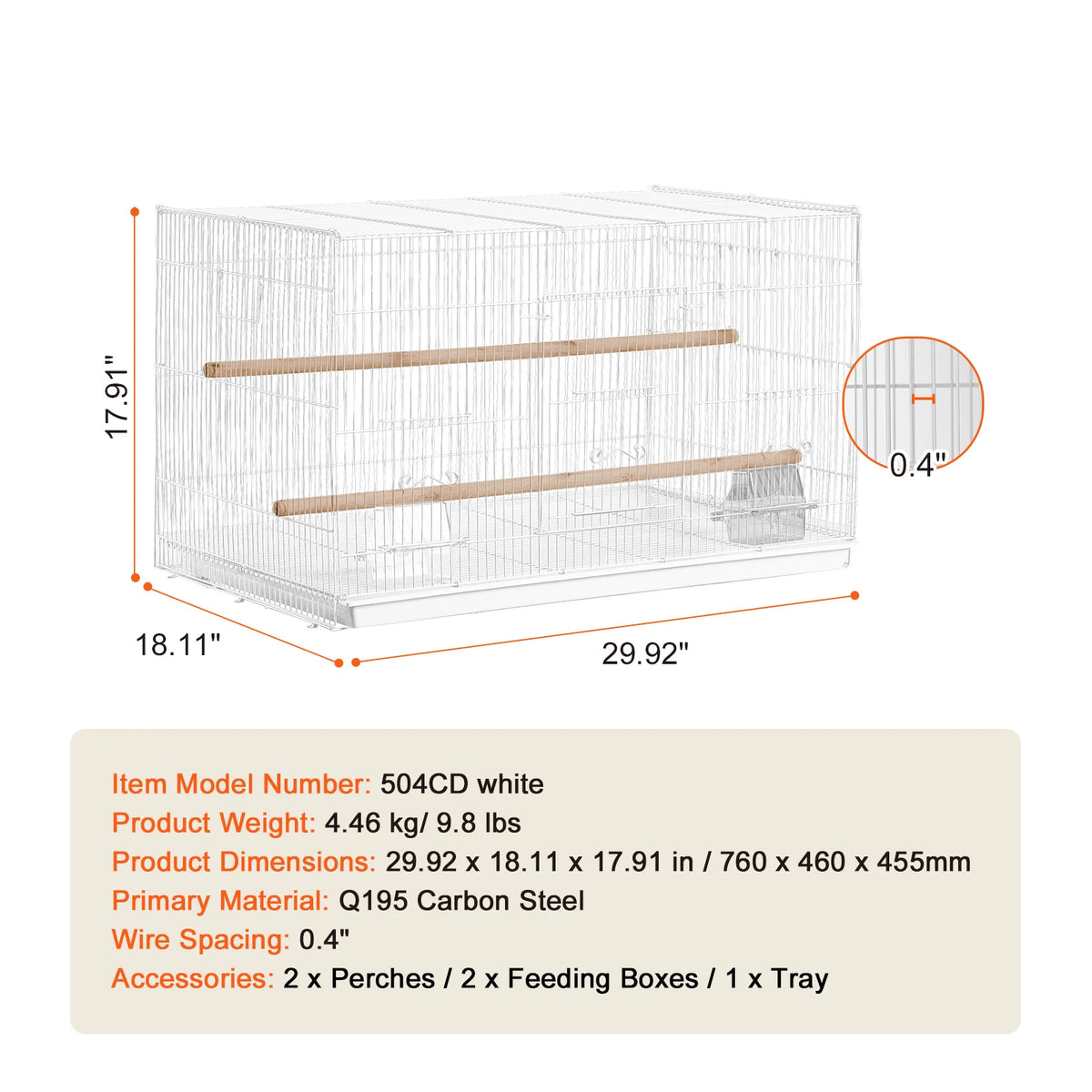 SucceBuy Stackable Bird Cage With Secure Door And Perches
