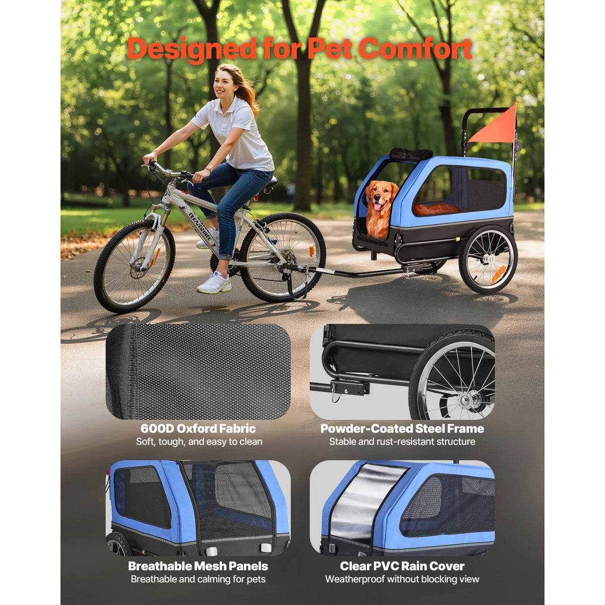 Secure Bicycle Trailer And Versatile Two In One Pet Stroller