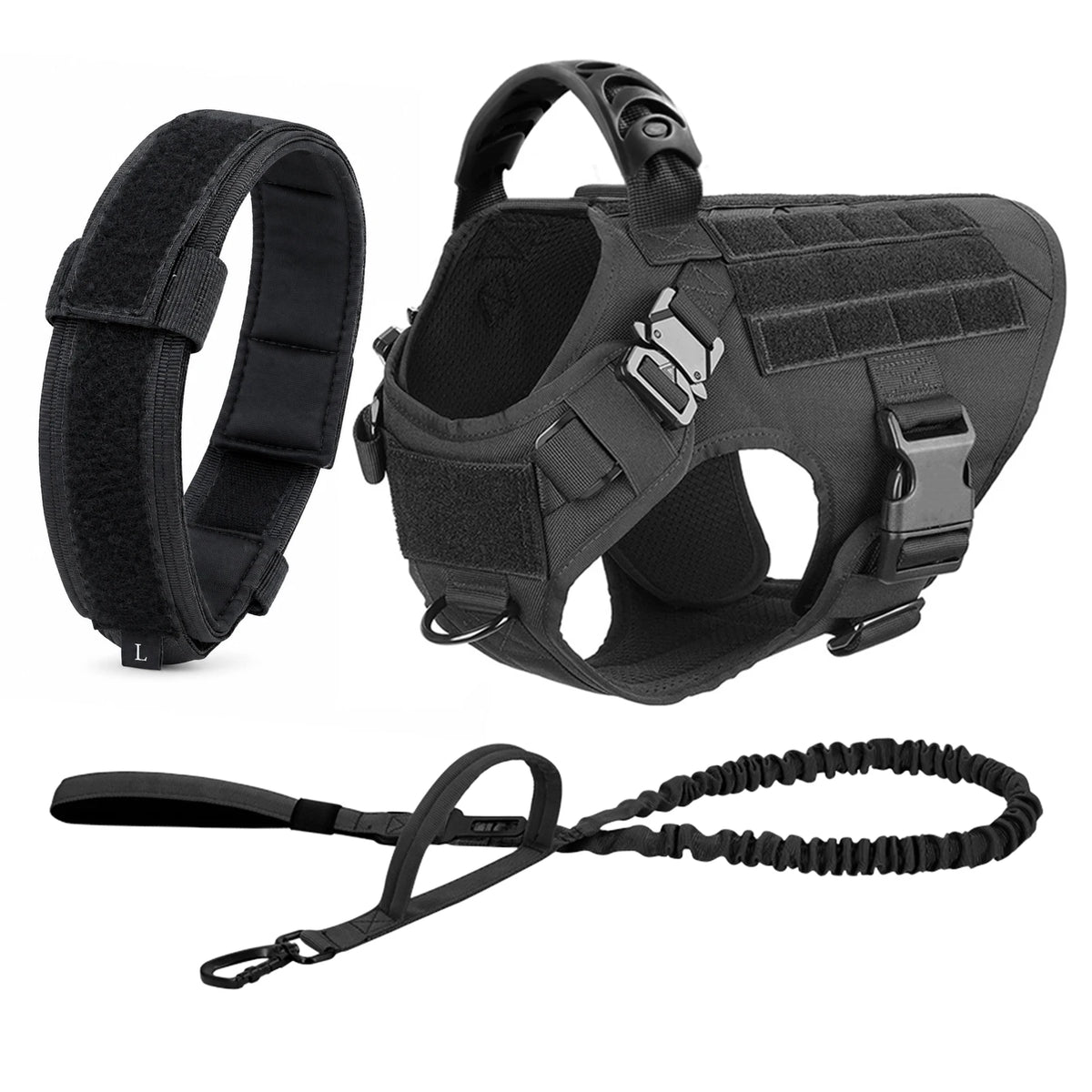 PETRAVEL Padded Nylon Dog Harness With Adjustable Leash Set