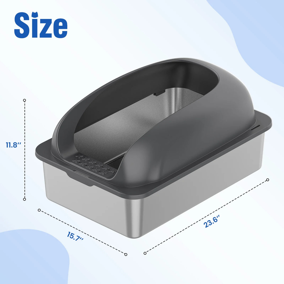 Stainless Steel Cat Litter Box With Lid For Quick Easy Cleaning