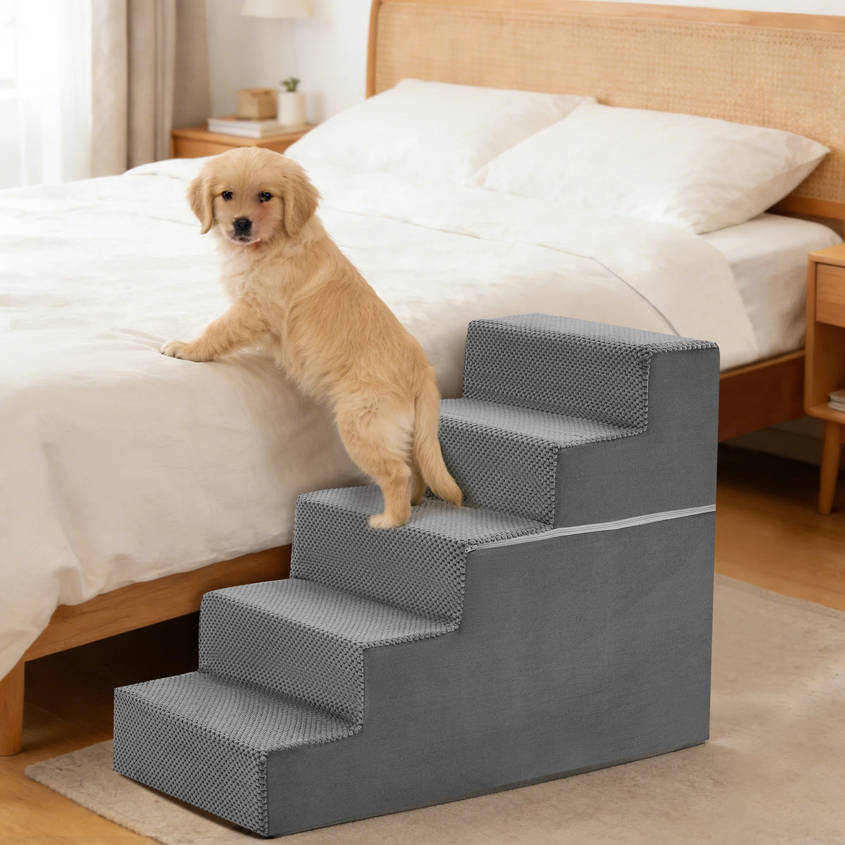 Premium Foam Dog Stair Ramp For Small Pets Indoor Use