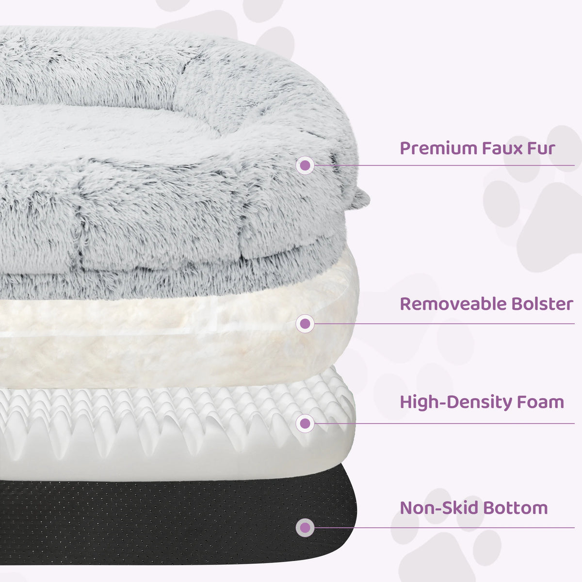 Spacious Human Dog Bed With Orthopedic Faux Fur Removable Cover