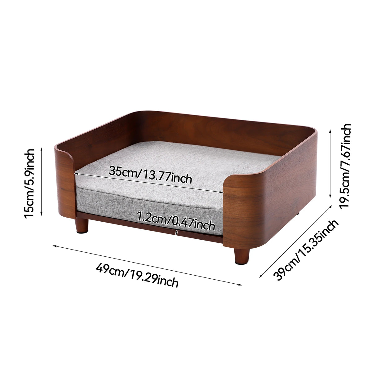 Elevated Pet Sofa Bed With Washable Cushion For Small Dogs