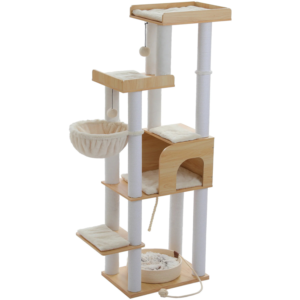 PAWZ Road Cat Tower With Bed And Cotton Rope Posts
