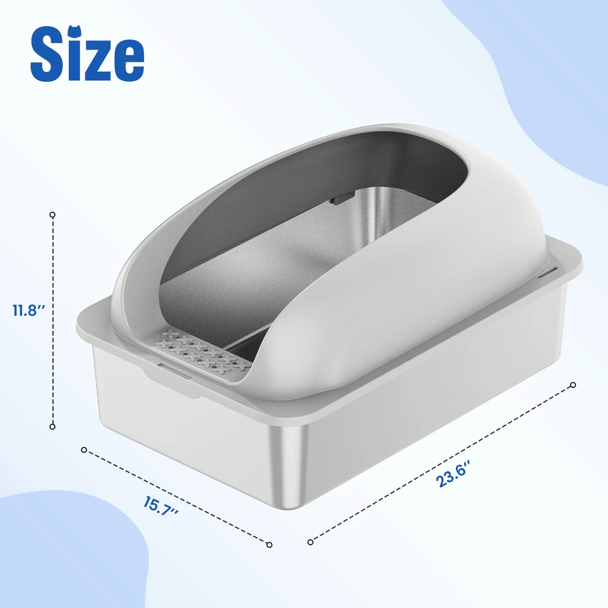 Stainless Steel Cat Litter Box With Lid For Quick Easy Cleaning